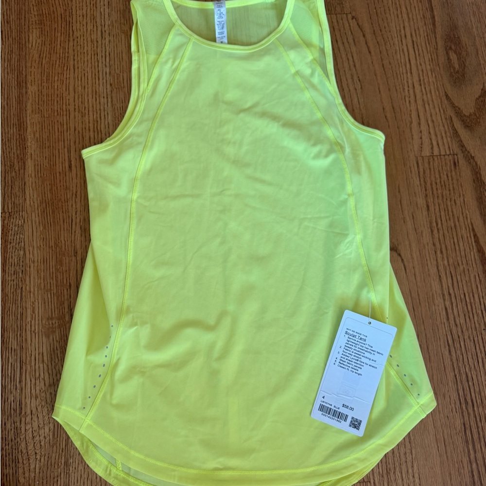 Lululemon Athletica Yellow Fitted Sleeveless Tank Top
